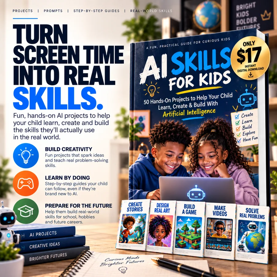 Promotional artwork for AI Skills for Kids